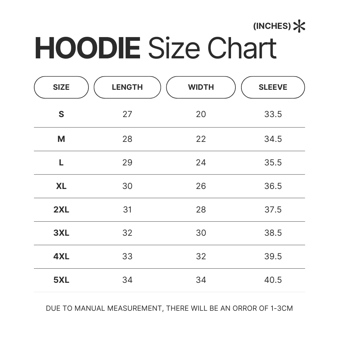 Hoodie Size Chart - Joji Merch